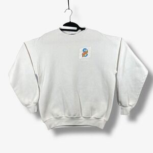 Vintage 90s Disneyland Space Mountain Pannill Sweatshirt Men XL Slim White Retro